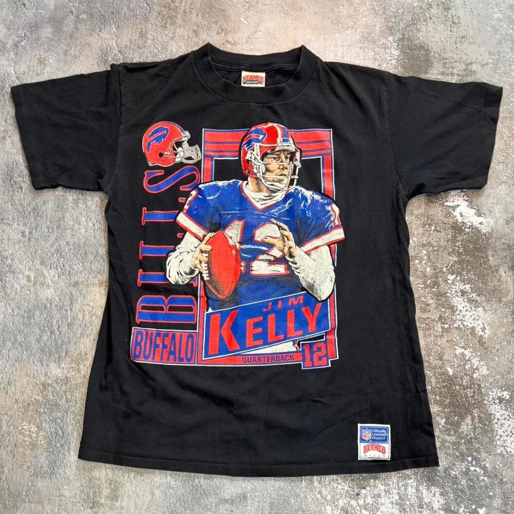 Vintage 90s Jim Kelly Buffalo Bills T Shirt! Nutmeg Size Large